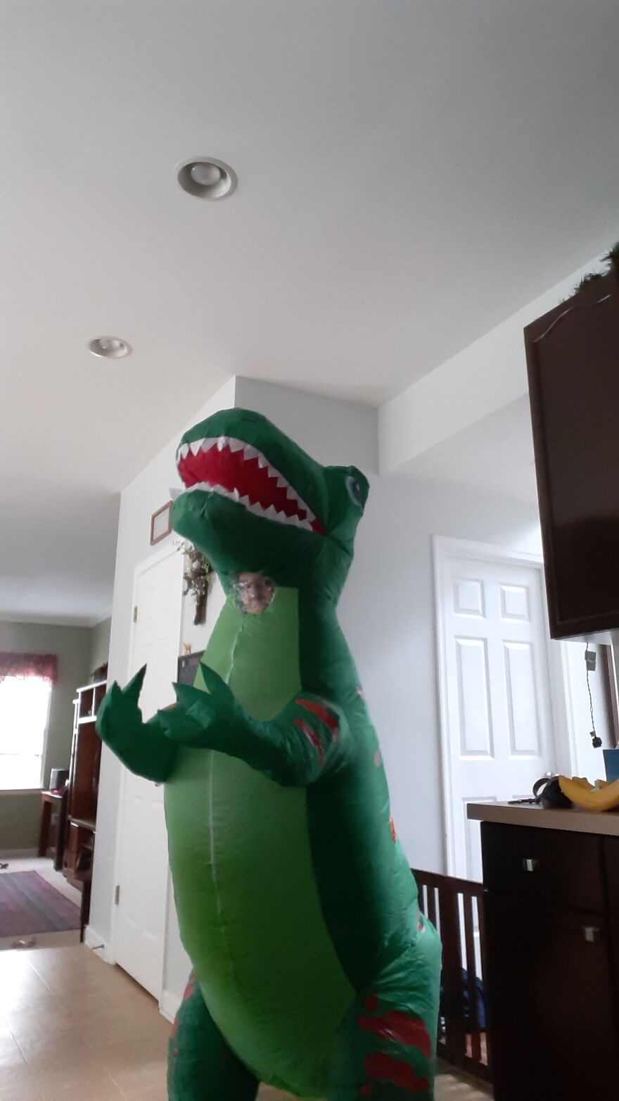 Everyone Else's Costumes On This Post Are All Like Super Cute And Intricate And I'm Literally An Inflatable Dino