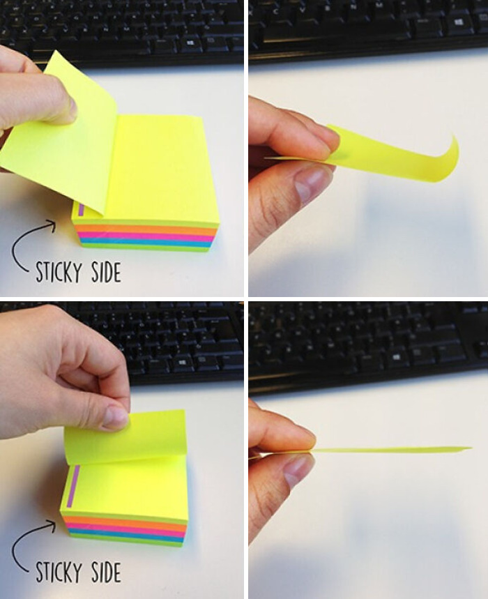 How To Properly Peal A Post-It Note From The Stack