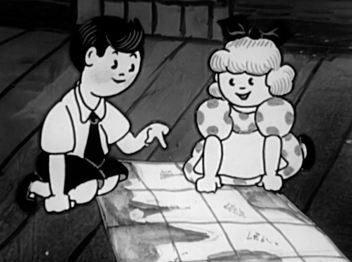 Jim and Judy in Teleland cartoon