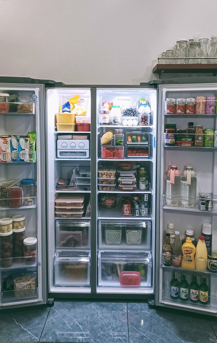 It Was Really Tough To Do This During Summertime Without Ac, But Our Refrigerator Is Finally Organized Again! 