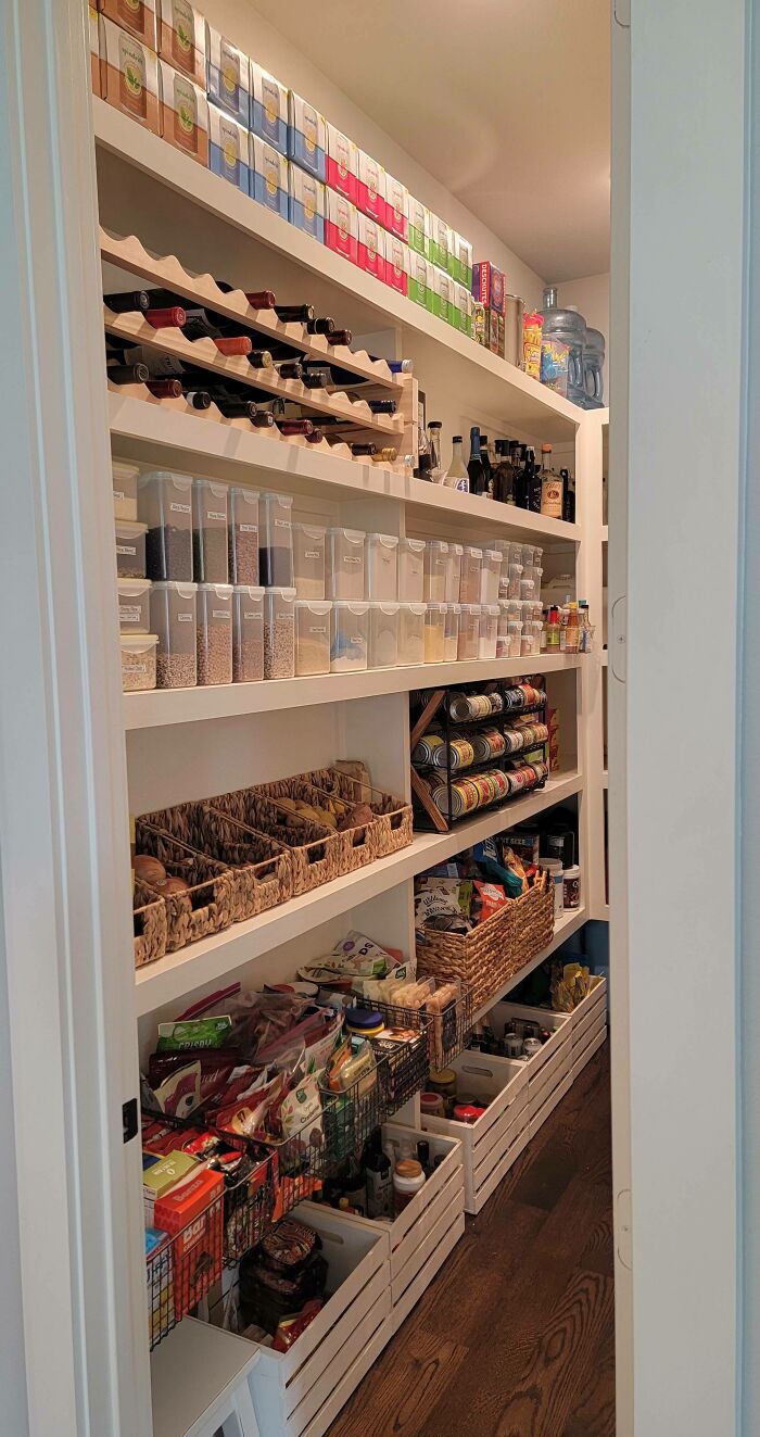 Nothing's Ever Perfect, But I'm Pretty Happy With How The Pantry Is Organized
