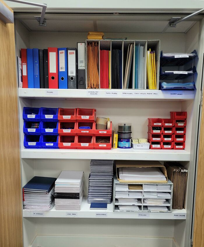 I Organised My Work Stationery Cupboard. I Wish I'd Taken A Before Picture. It Was 2 Years' Worth Of People Just Throwing Stuff In!