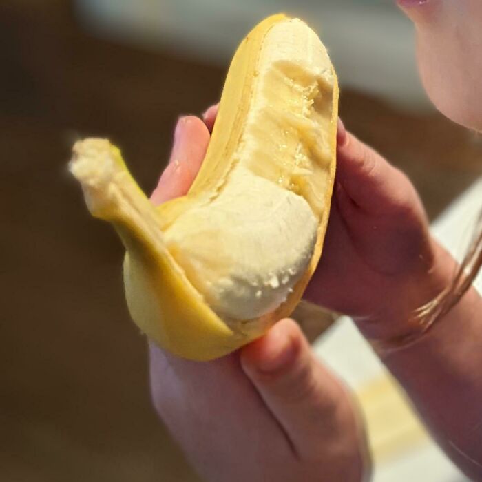 How I Caught My Five-Year-Old Eating A Banana Today