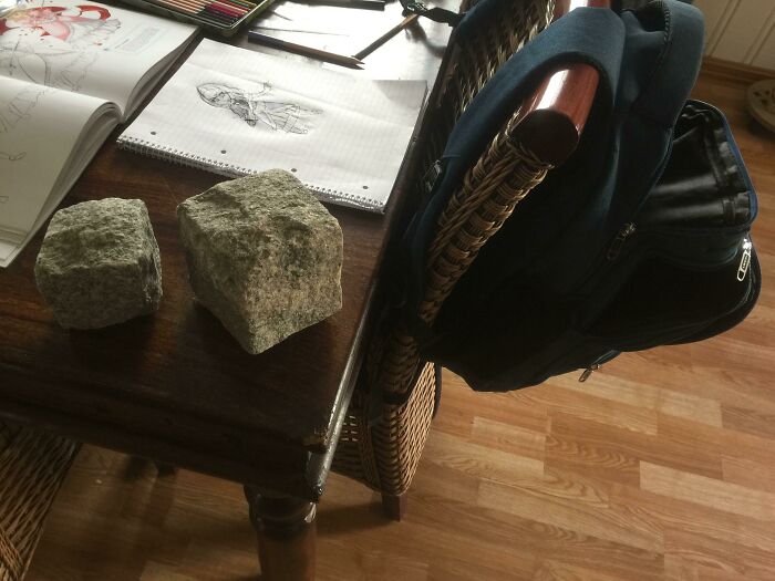 My Girlfriend’s 10-Year-Old Sister’s Backpack Was So Heavy. We Open It To Find It Packed With “Beautiful Cube Rocks”, Which She Picked Because They Were So Unique