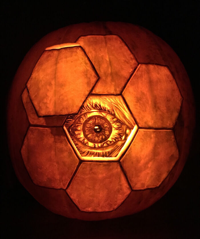 Evil Eye, Me, Pumpkin Carving, 2019