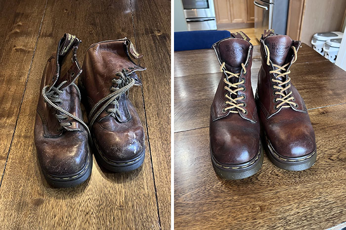 My Wife Purchased These Doc Martens In 1993 And Hadn’t Worn Them In Over 20 Years. I Restore Leather As A Hobby, And It Still Blows Me Away What Quality Leather Can Come Back From