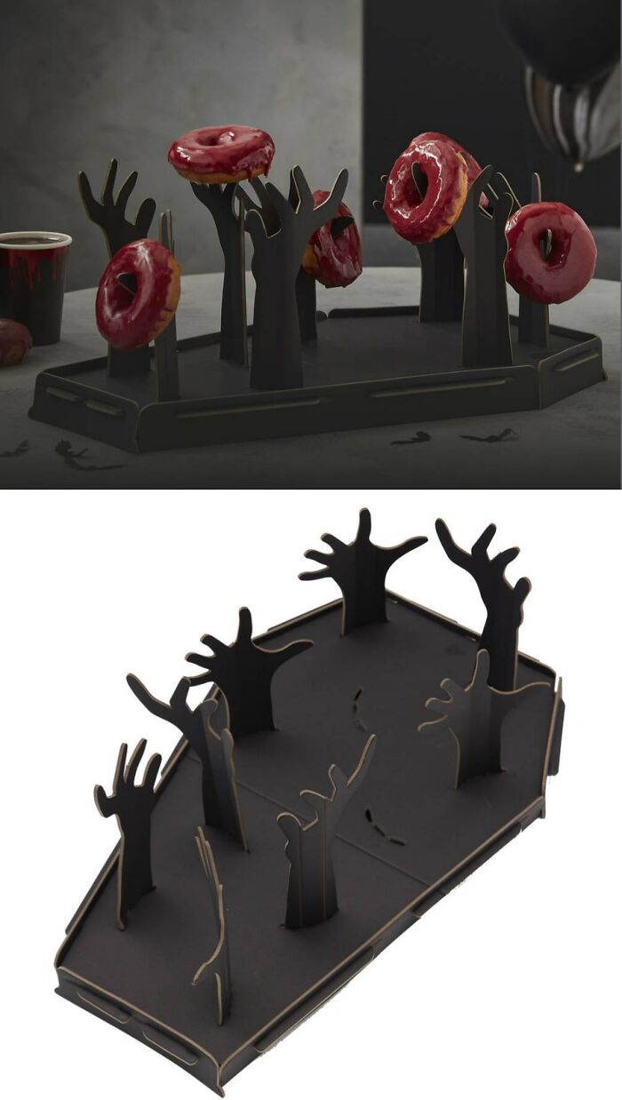 Halloween Coffin And Zombie Hand Donut Stand