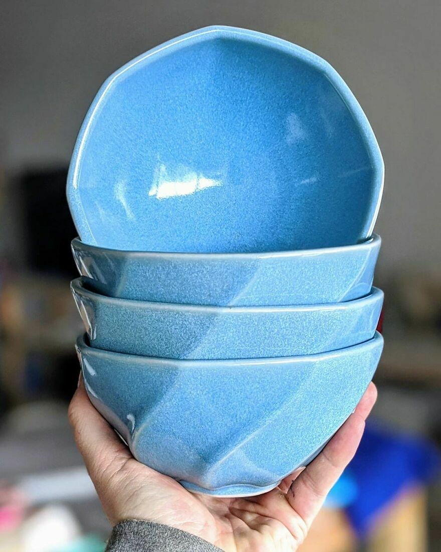 New Blue Glaze I Have Been Working On. Cone 10 Microcrystalline Matte
