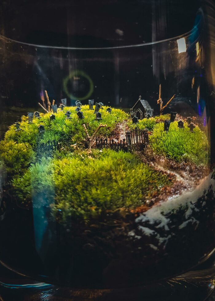 Heres A Pic Of A Teeny (6in) Graveyard Terrarium I Made For Halloween