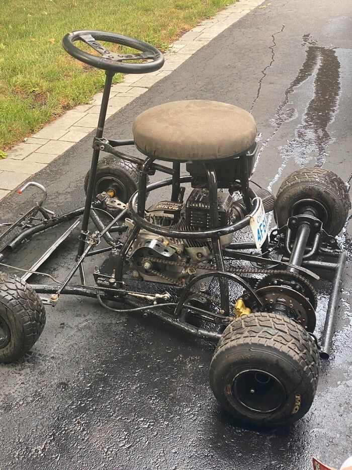 Go-Kart With A Stool For A Seat