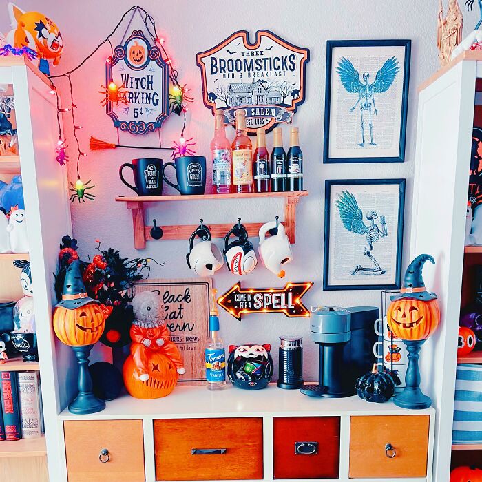 Slowly Putting Together A Tiny Spooky Coffee Bar