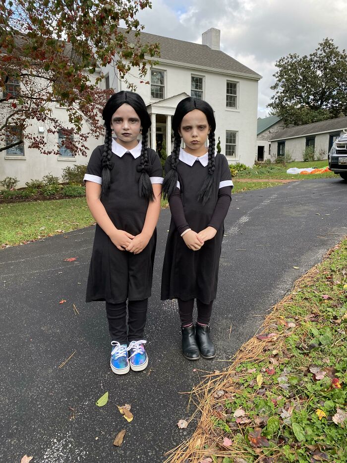 My Daughters Both Wanted To Be Wednesday Adams For Halloween