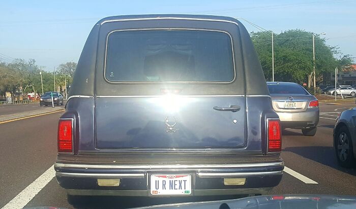 The Licence Plate On His Hearse