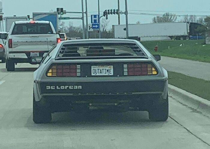 DMC Delorean The License Plate Says Outatime Just Like The Delorean From Back To The Future! Northern Illinois