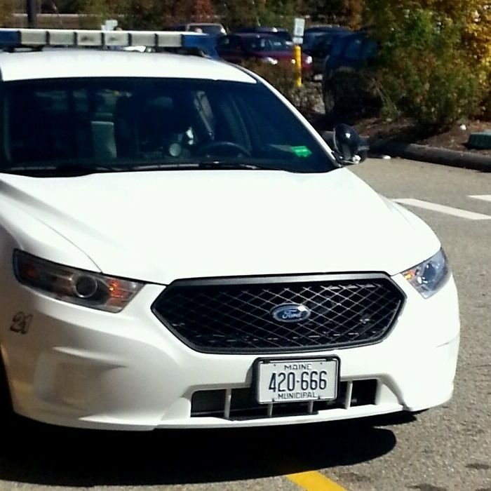 The License Plate On A Police Car In My Hometown