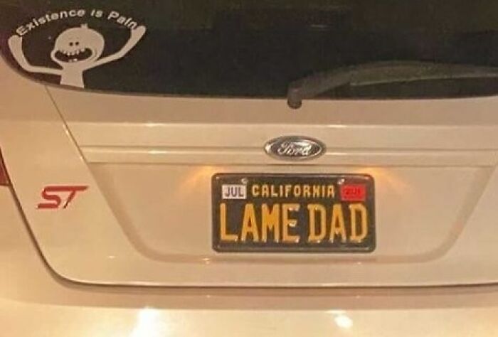 The Rick And Morty Sticker Is Bad On Its Own But The Plate Restores Balance, I Bet He's A Funny Dad