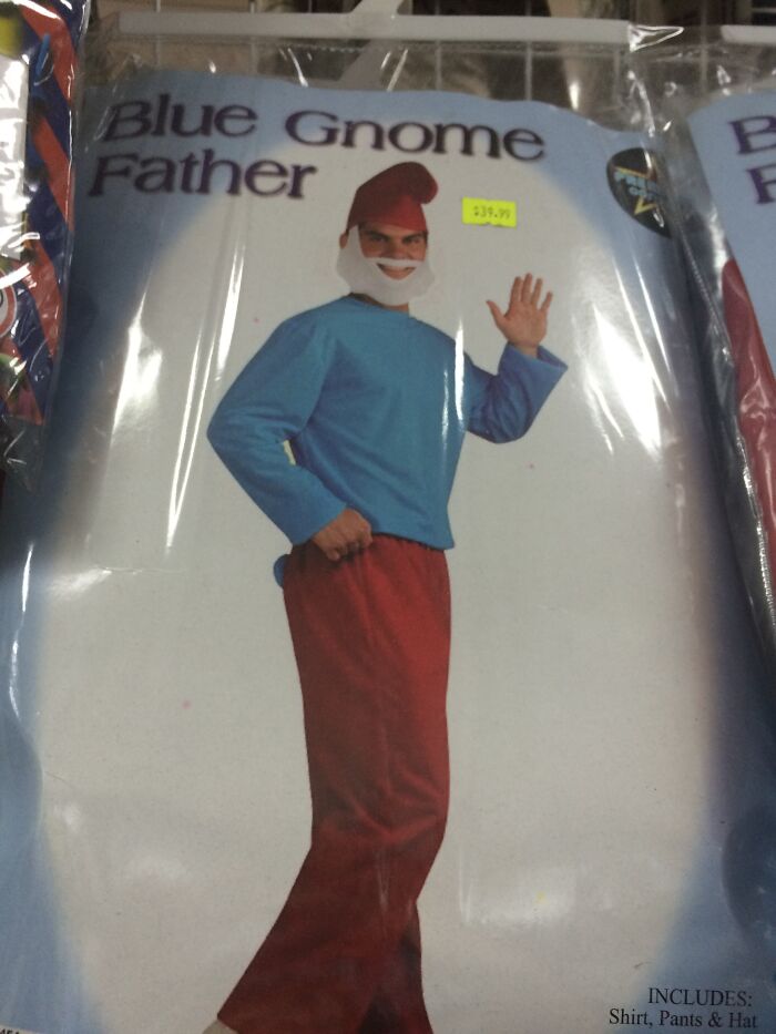 Fake Papa Smurf Costume