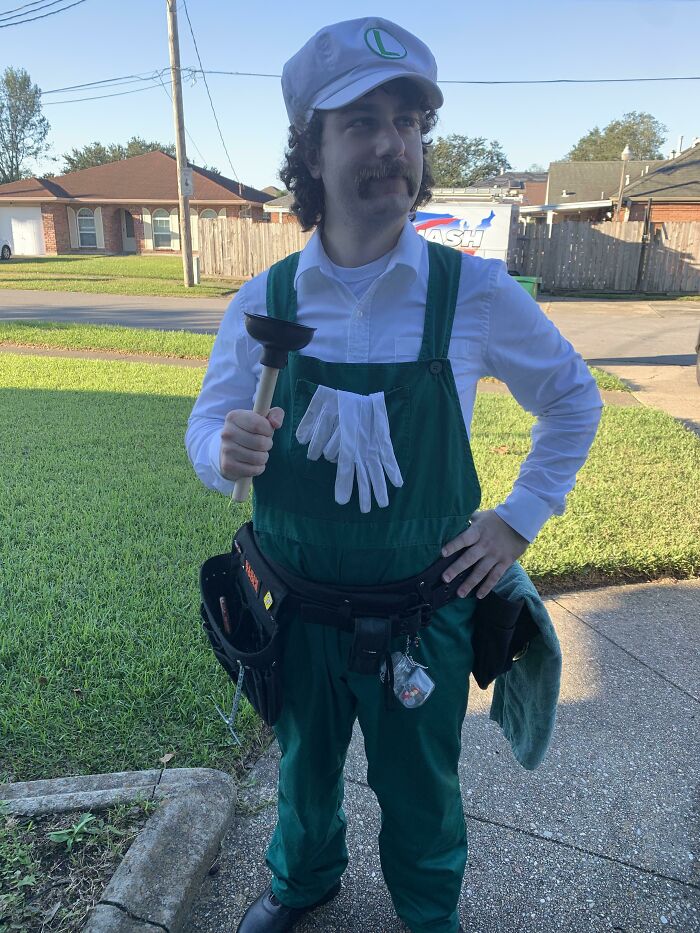 I Dressed As Fire Luigi With A Realistic Twist For Halloween This Year