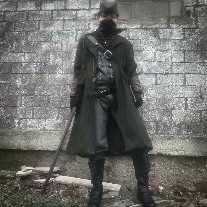 My Son's Costume Of A Character In The Video Game Bloodborne. It Turned Out Great