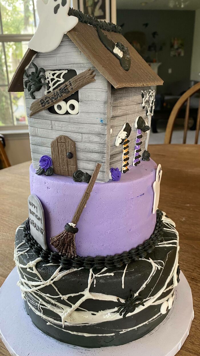 Halloween-Themed Birthday Cake That My Wife Made