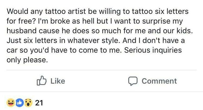Any Tattoo Artists Willing To Do A House Call For Free?