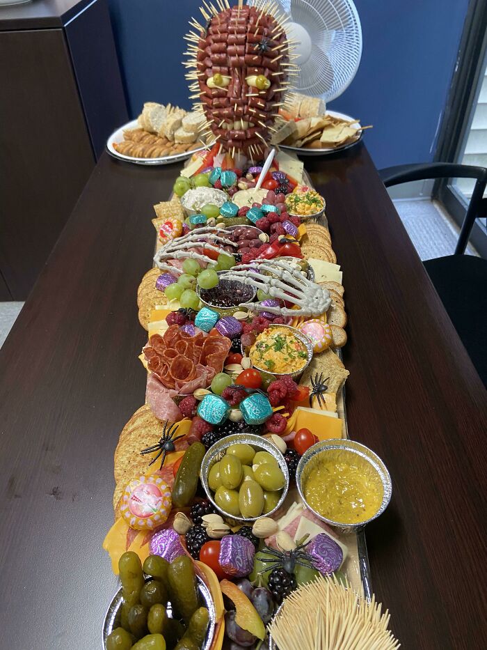 My Wife Made A Meats And Cheeses Board For Her Office Party. Not Really A Charcuterie But Cool