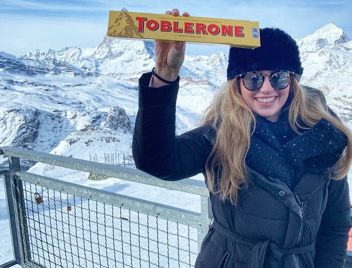 My Wife Did The Toblerone Thing At The Matterhorn Today. Couldn’t Have Asked For A Better Weather