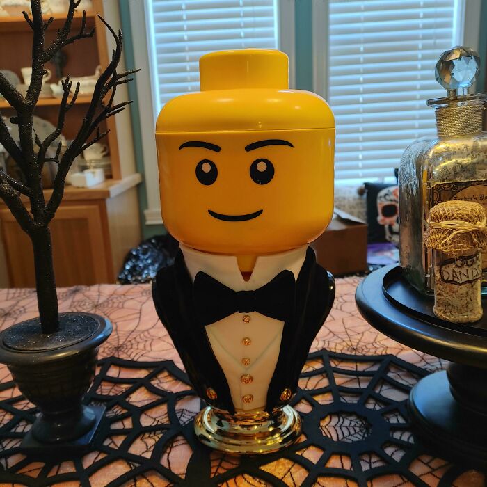 This LEGO Head Fits Perfectly On This Bath And Body Works Candle Holder