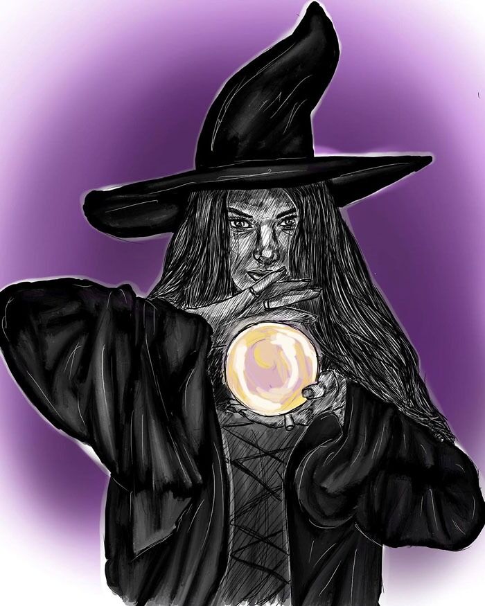 Drawing Of A Witch
