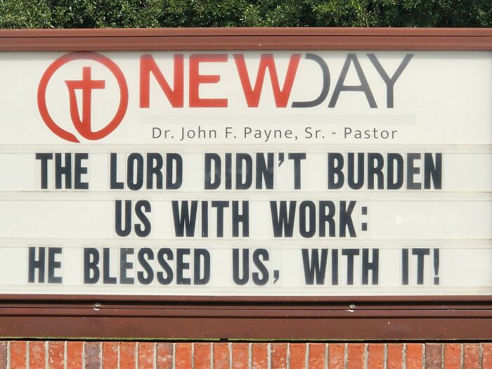 Hey Folks, We Can All Relax... We Don't Need Livable Wage, We Gots Us A Blessing. Sign Says So