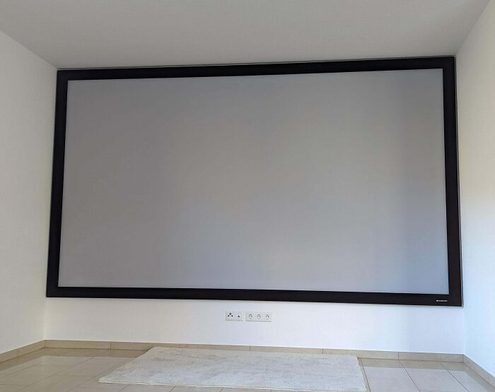I Didn't Properly Measure This 150" Screen's Dimensions Before Buying It, Just Estimated The Width By Walking Heel To Toe Across The Room