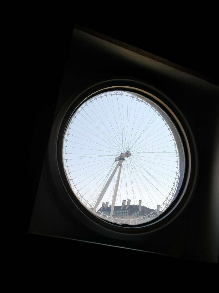 The London Eye Fitting Almost Perfectly In The Toilet Window