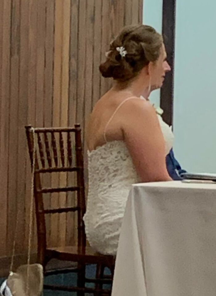 Took A Picture Of My Cousin At Their Wedding Table And It Caught The Groom's Nose
