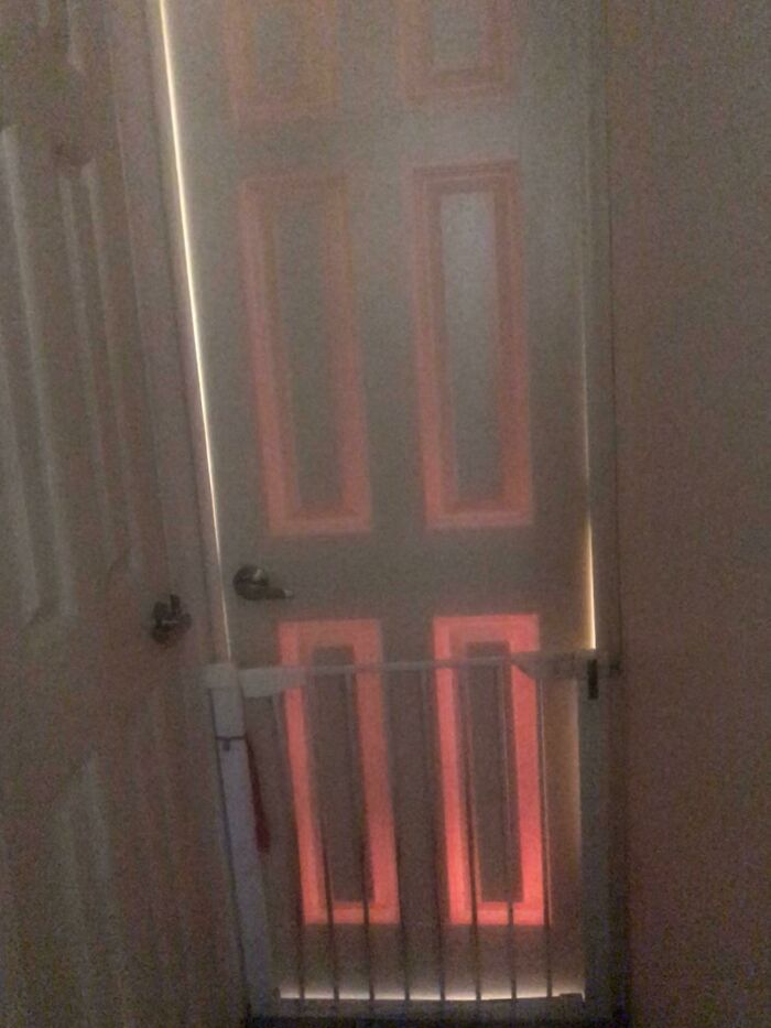 The Way The Light Shines Through The Thinner Parts Of The Door