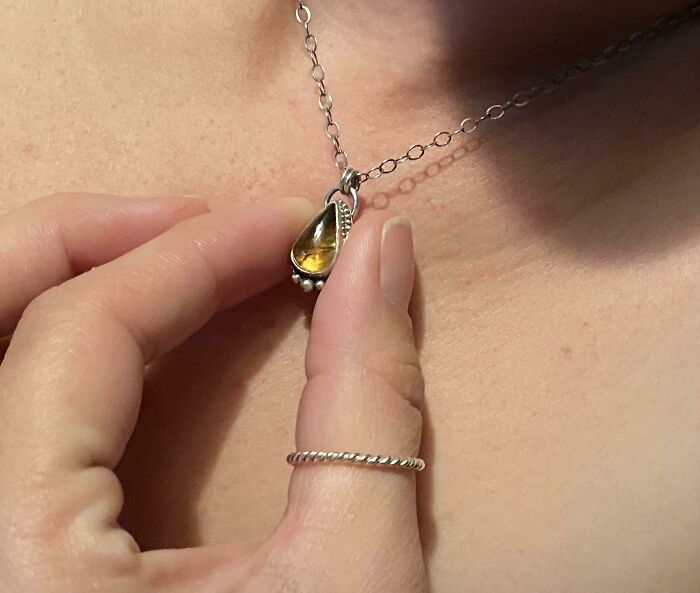 I Mentioned To My Boyfriend How Beautiful The Necklace Was That Our Mutual Friend Made, And He Surprised Me With It Today