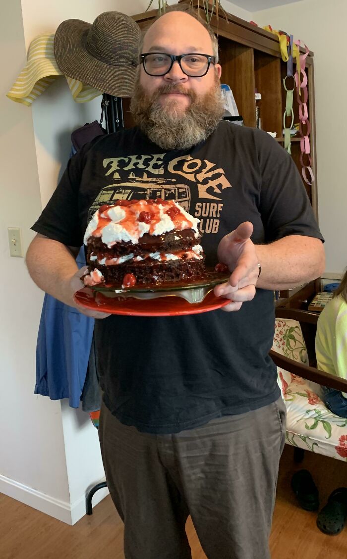 Today Is My Birthday, And My Boyfriend (By No Means A Regular Baker) Showed Up At My House This Morning At 7:00 AM With This Homemade Black Forest Cake From Scratch Today Is My Birthday, And My Boyfriend (By No Means A Regular Baker) Showed Up At My House This Morning At 7:00 AM With This Homemade Black Forest Cake From Scratch