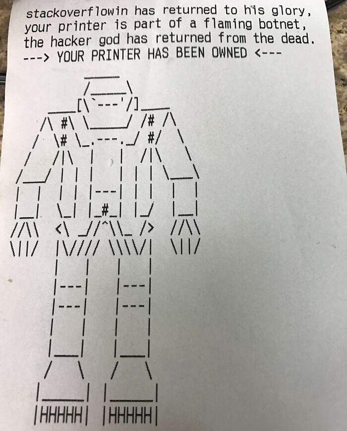 My Receipt Printer At Work Randomly Sent This Robot