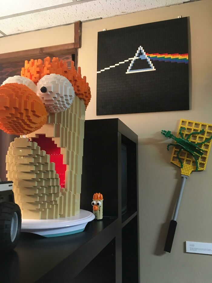 Used To Work At LEGO Land, Now I Build Models. Beaker And Mini Beaker, Dark Side Of The Moon, And A Fly Swatter
