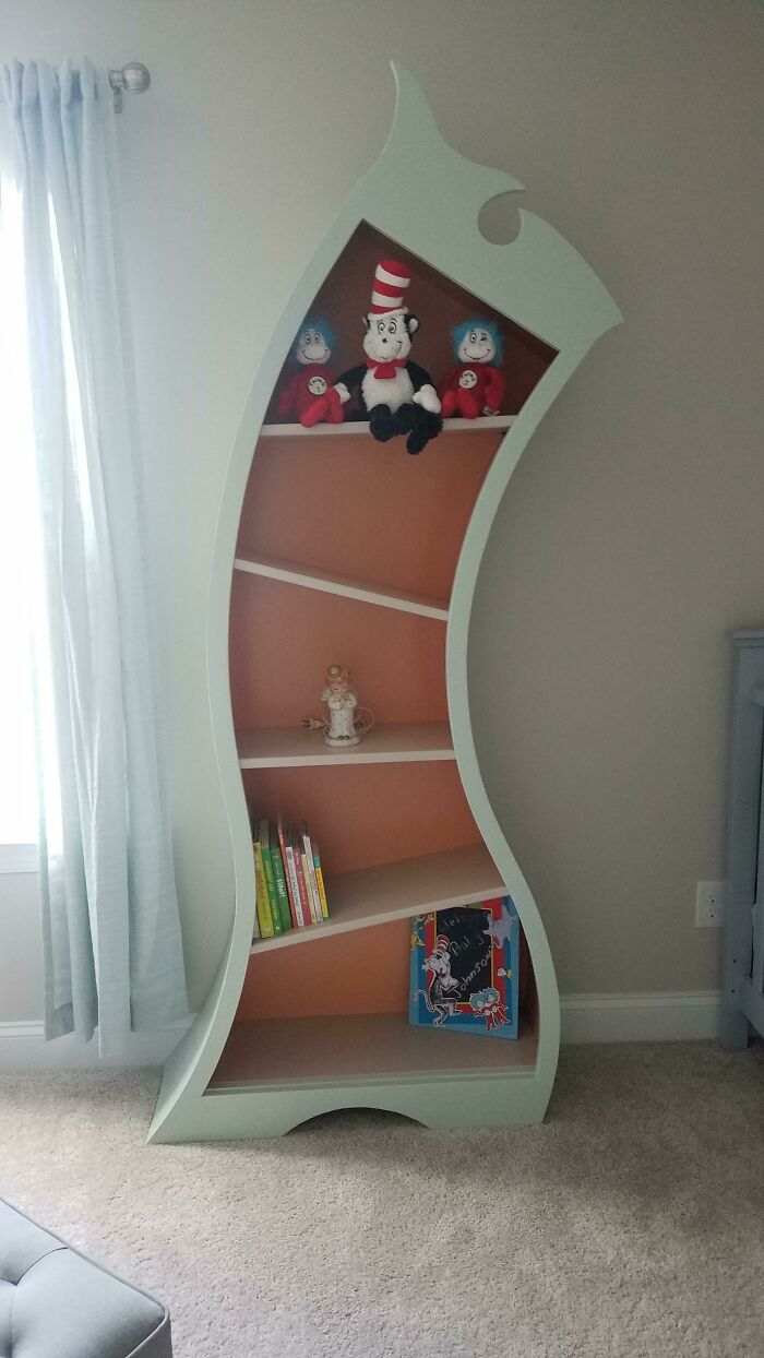 Wife Wanted A Dr. Seuss Themed Nursery So I Built A Dr. Seuss Bookshelf