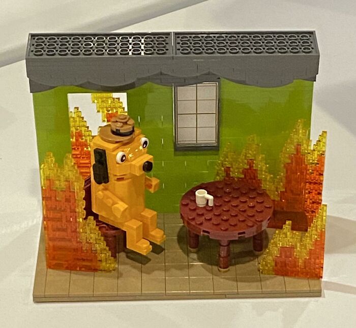 This Was My Favorite Mini LEGO Display At This Year’s Emerald City Comic Con - The “This Is Fine” Meme
