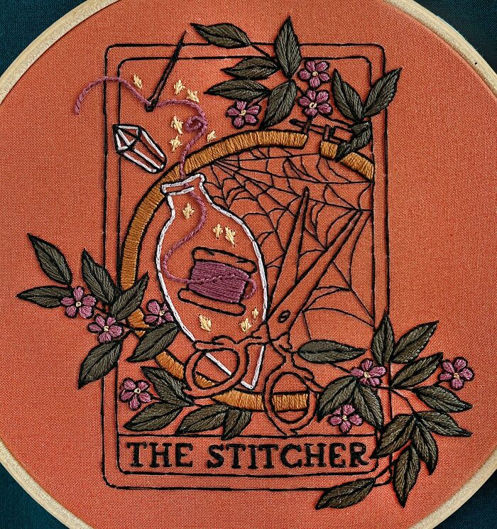 For The Past 4 Years I’ve Designed A Halloween Hoop, Here Is This Years! The Colors Are All Darker And More Muted Irl (My Phone Camera Apparently Hates Orange). Stitching This Was A Fun Time