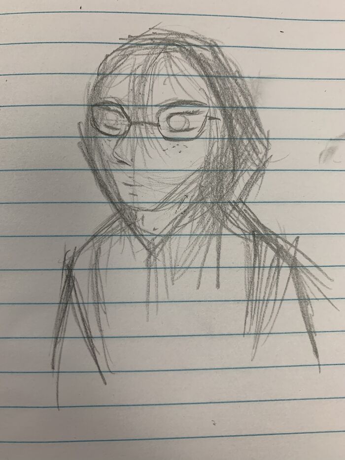 I Sketched This In One Minute Without Looking In A Mirror It’s Pretty Bad And I’m Still Learning How To Draw Humans