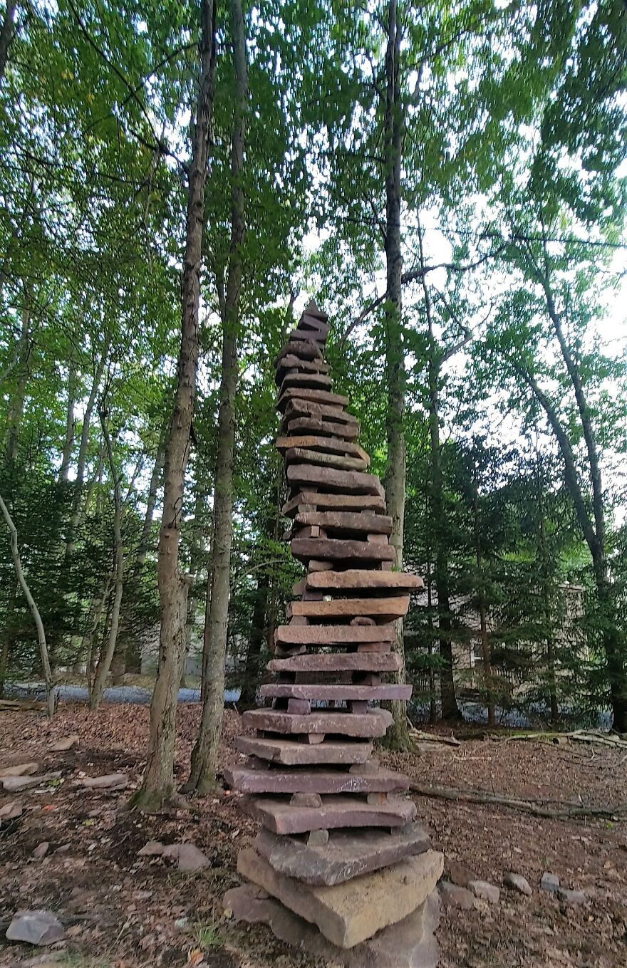 9' Tall, Noodle Style Rock Cairn