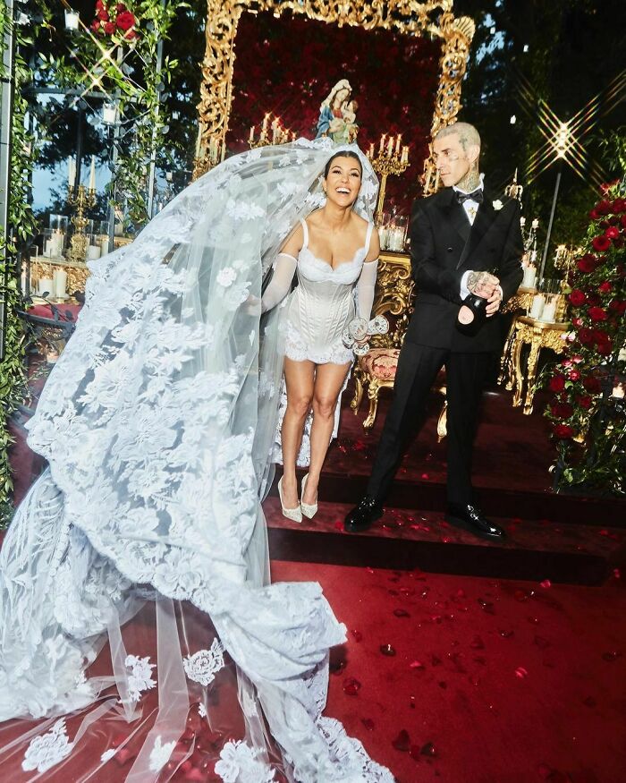 Kourtney Kardashian And Travis Barker At Their Wedding