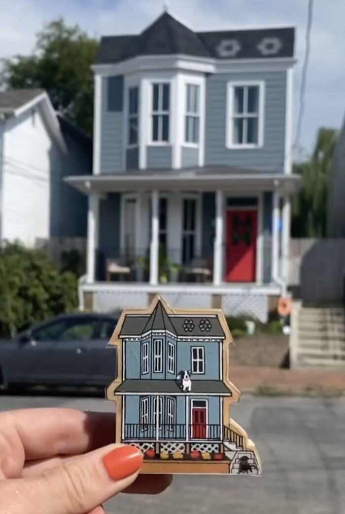 My Best Friend Is A Local Artist Who Makes These Incredibly Intricate Handpainted Custom Miniatures Of Houses And Famous Landmarks 