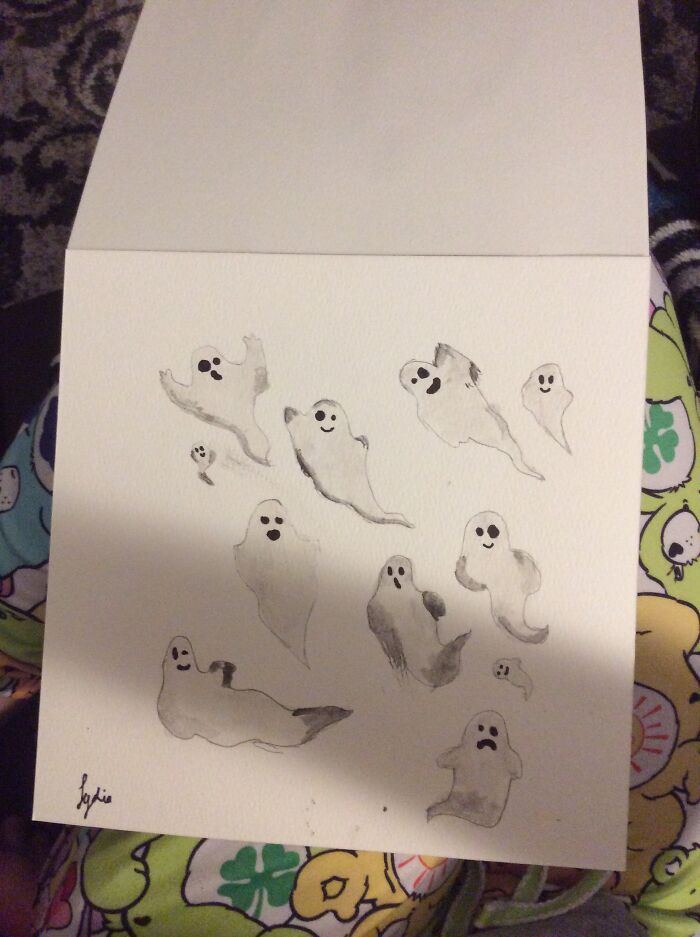 Watercolor Ghosts That I Accidentally Smeared