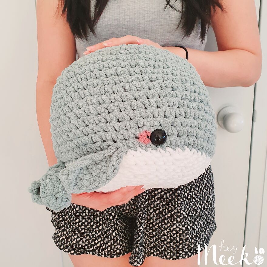 Custom Order Idea From A Friend That Wanted A Giant Whale Crochet Plush, It Is Now One Of My Most Popular Plushies