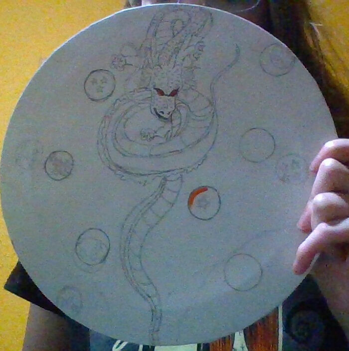 Shenron Painting (Sorry Its Blurry I Took It With A Chromebook)