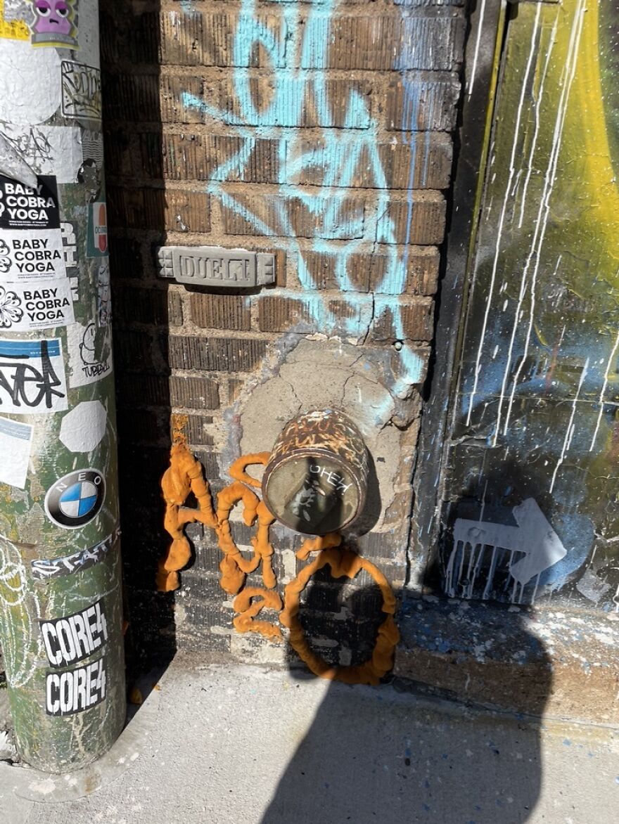 Standpipe With Orange 3D Foam And Shadow Peace Sign By Me