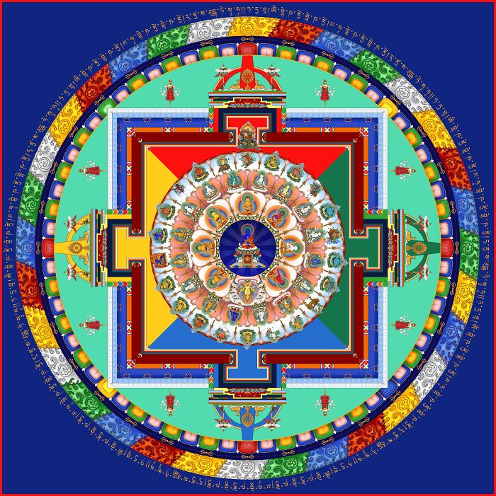 Mandala Of The Medicine Buddha - Digital 1,5 X 1,5 M